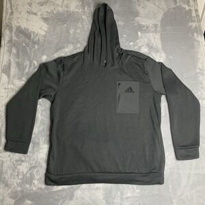 Adidas Men's Regular Fit Kangaroo Pocket Hoodie Grey Size XL